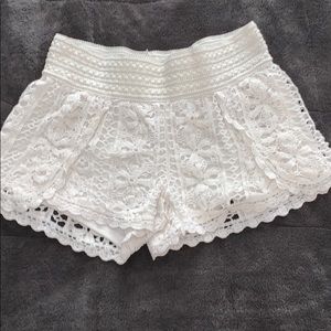Ivory lace shorts